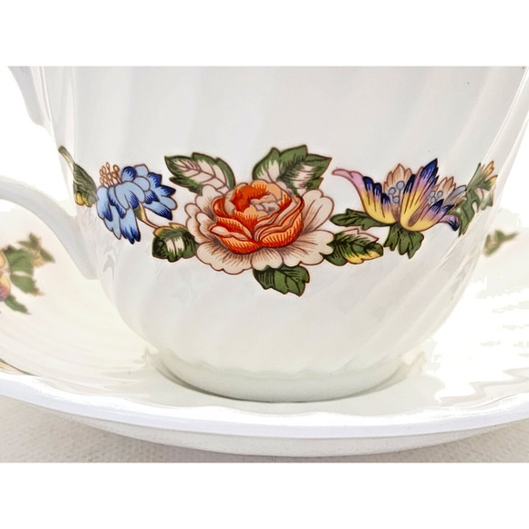 TEA CUP & SAUCER-AYNSLEY-Vintage-Cottage Garden Pattern-Fine Bone China-Flora - Picture 7 of 12
